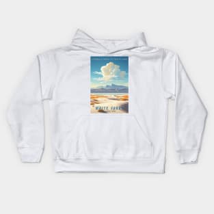 White Sands National Park Travel Poster Kids Hoodie